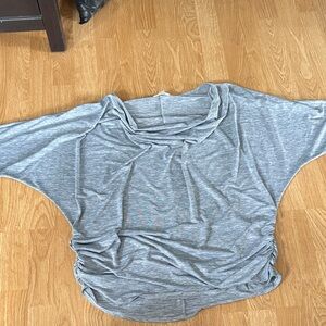 Elegant Gray Women's Short Sleeve Blouse